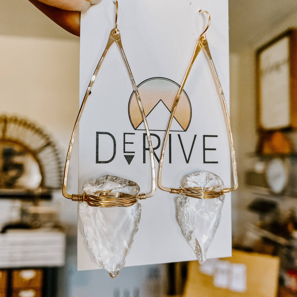 Derive Jewelry - Nala Quartz Crystal Arrowhead Earrings