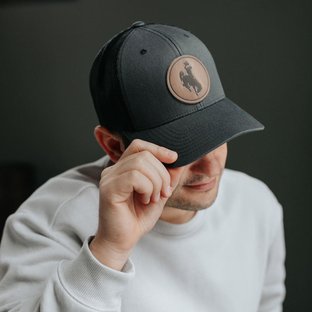 Range Leather Co. - Steamboat Hat - University of Wyoming Leather Patch Hat