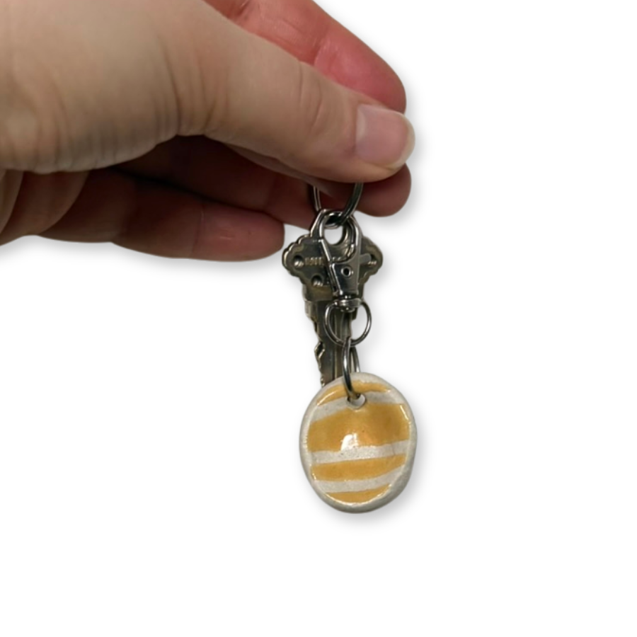 Calmware - Small Striped Worry Stone Keychain — Tactile Fidget