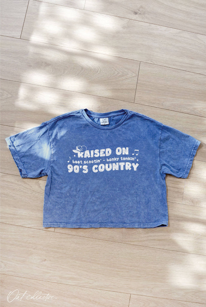 OAT COLLECTIVE - RAISED ON Cropped Mineral Graphic Top