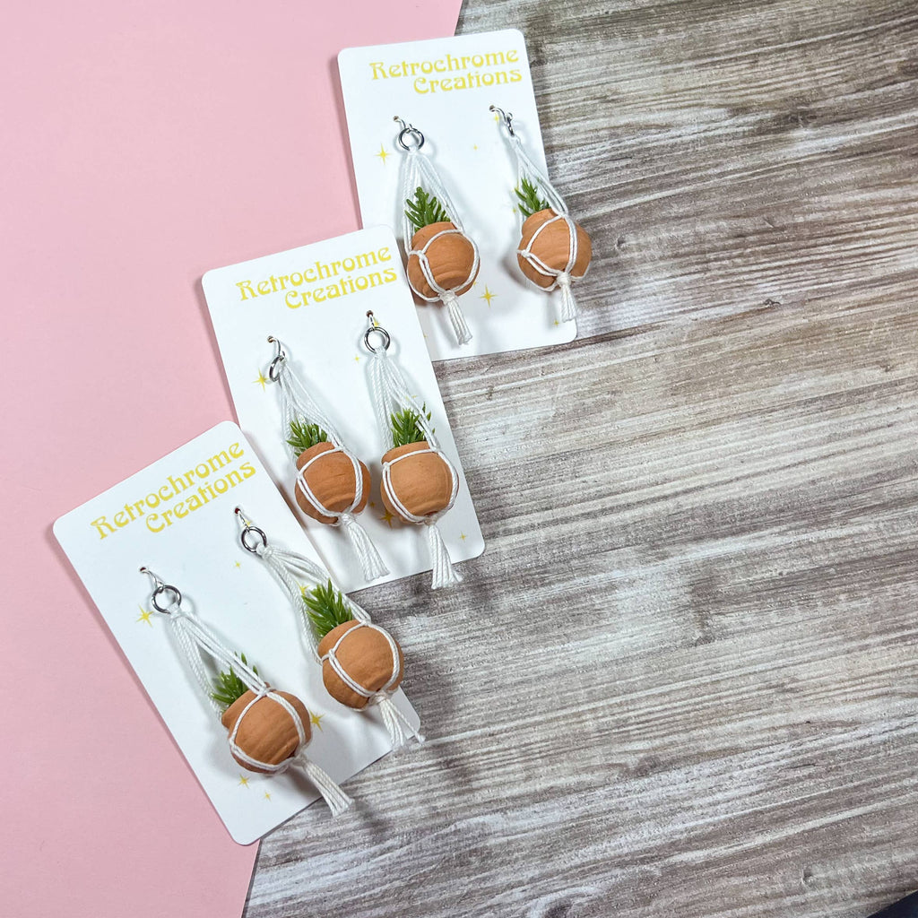 Plant hanger earrings | sterling silver