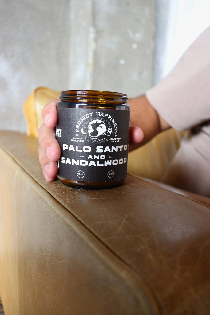 Project Happiness Candle Co. - Palo Santo and Sandalwood Soy Candle - 8oz