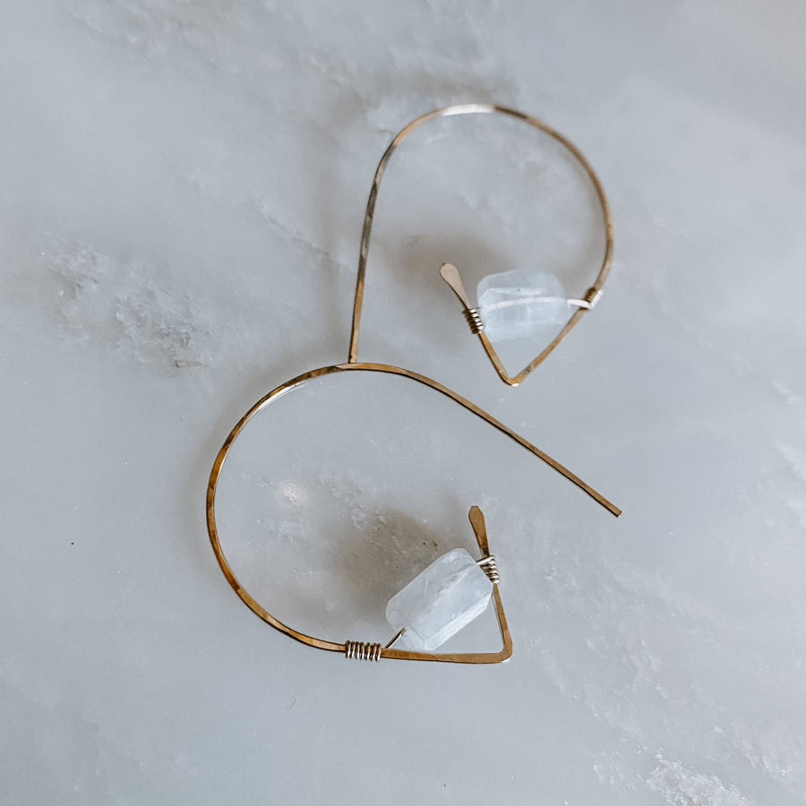 Derive Jewelry - Moonstone Ear Threaders