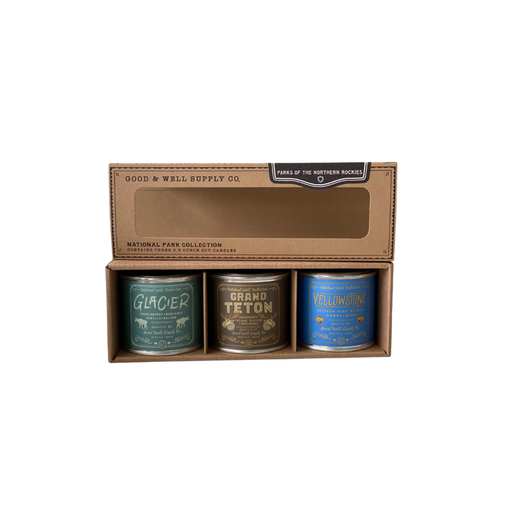 Good & Well Supply Co. - National Parks of the Northern Rockies Mini Candle Gift Set