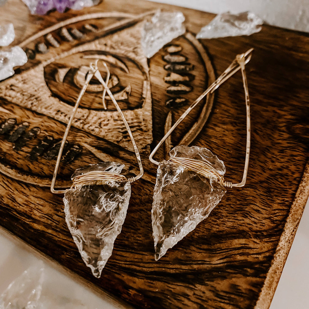 Derive Jewelry - Nala Quartz Crystal Arrowhead Earrings