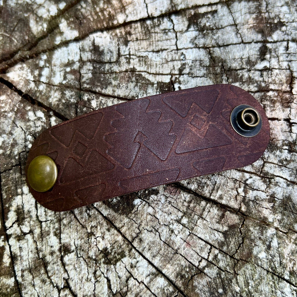 Lindsay Streem Designs - Leather Bandana Slide: Embossed Southwest Pattern