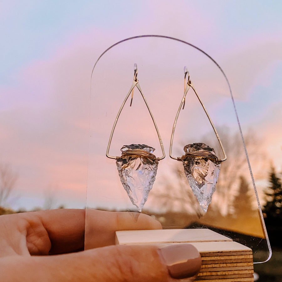Derive Jewelry - Nala Quartz Crystal Arrowhead Earrings