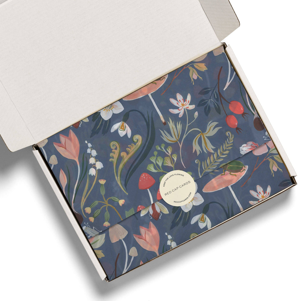 Red Cap Cards - Forest Blue tissue paper
