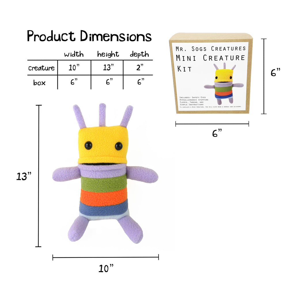 Mr. Sogs - Mini Creature DIY Plush Sewing Kit - Yellow