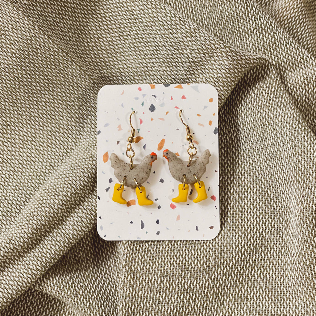 Sydni Carlson Art - Assorted Pack: Chickens with Boots Earrings