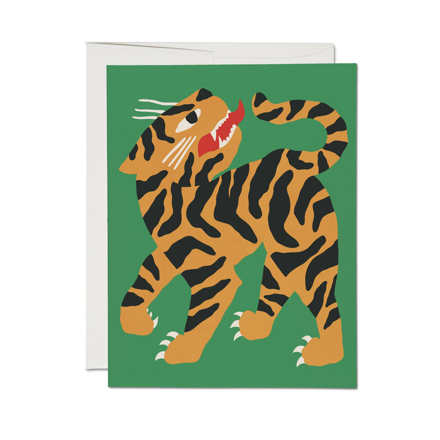 Red Cap Cards - Growling Tiger greeting card