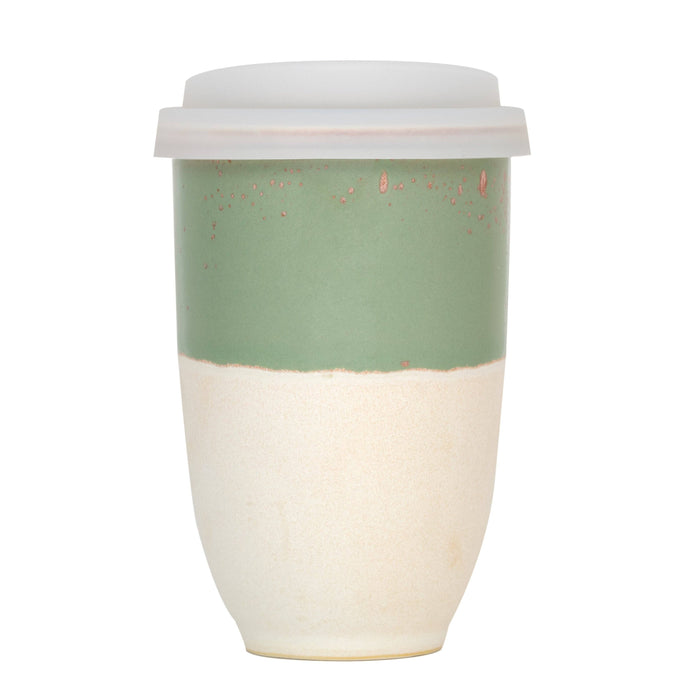 Nova Ceramics Travel Mugs - Sage Green Ceramic Travel Mug – 12oz Reusable Cup - Matcha