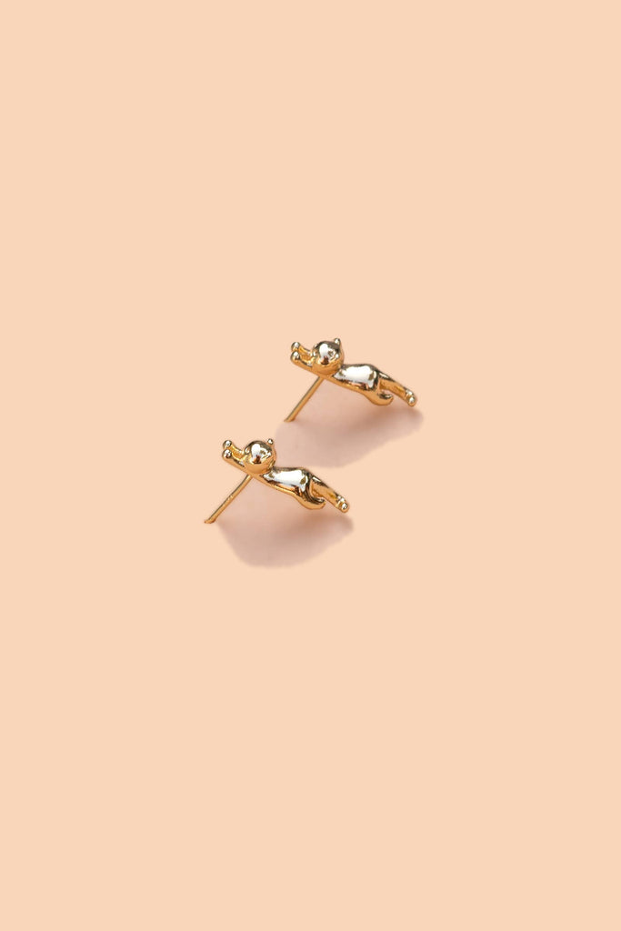 Peter and June - Meow Studs - 18K Gold Plated