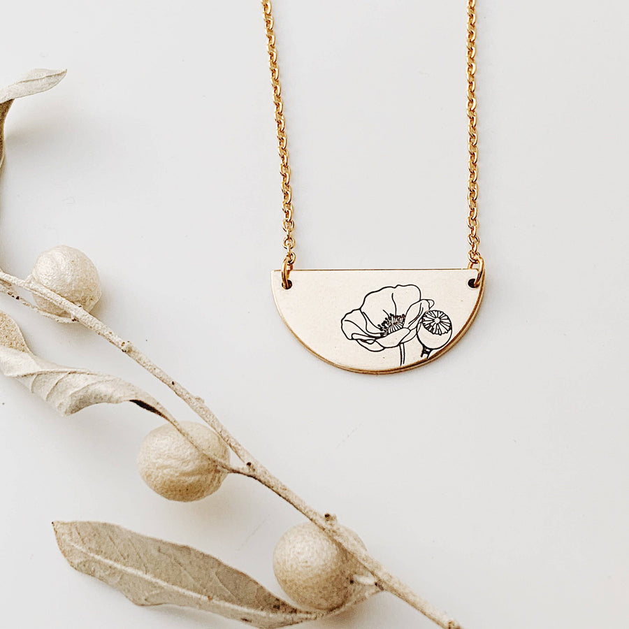 JOY IN THE MORNING - Poppy Semi-Circle Necklace