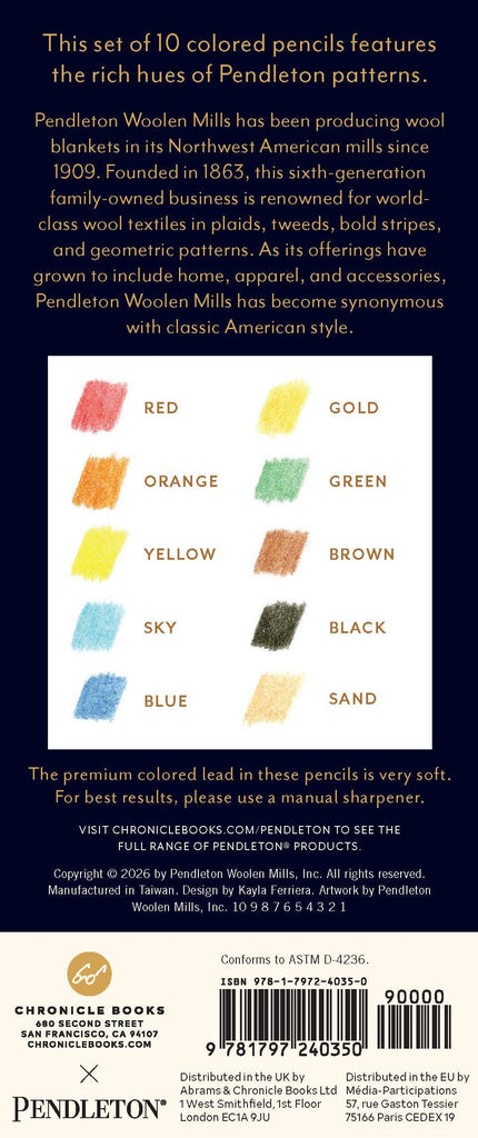 Chronicle Books - Pendleton Colored Pencils