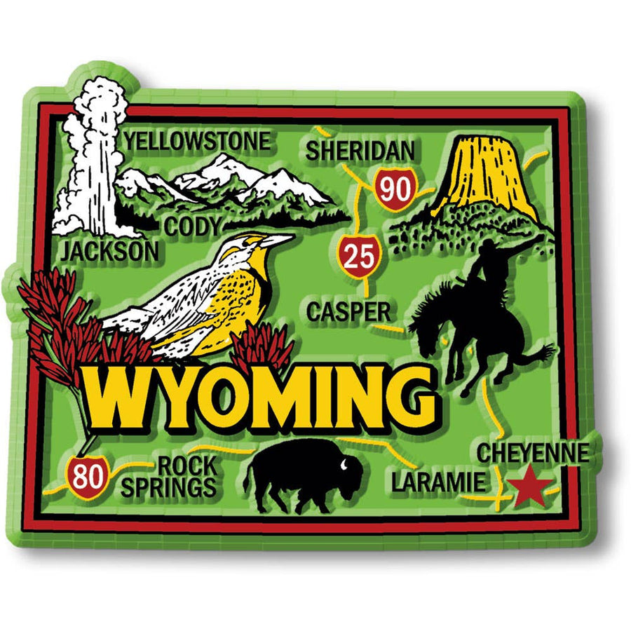 Wyoming Colorful State Magnet Collectible Made in USA