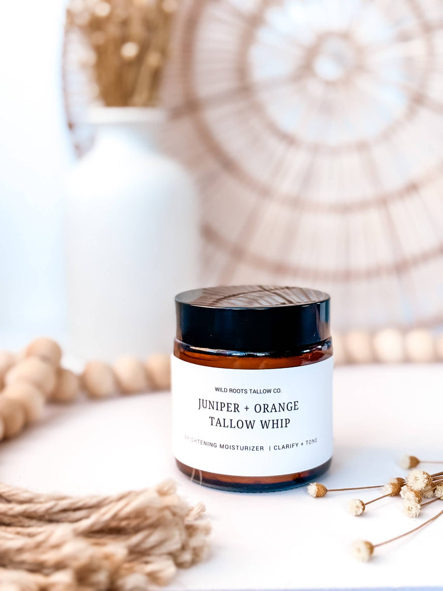 Wild Roots Tallow Co. - Juniper + Orange Whipped Tallow Balm| Tallow Moisturizer 