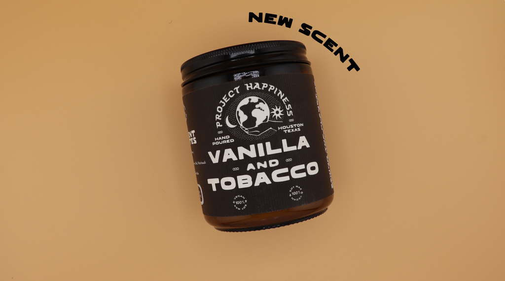 Project Happiness Candle Co. - Vanilla and Tobacco Soy Candle - 8oz