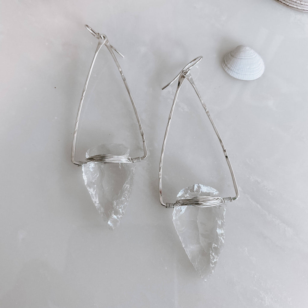 Derive Jewelry - Nala Quartz Crystal Arrowhead Earrings
