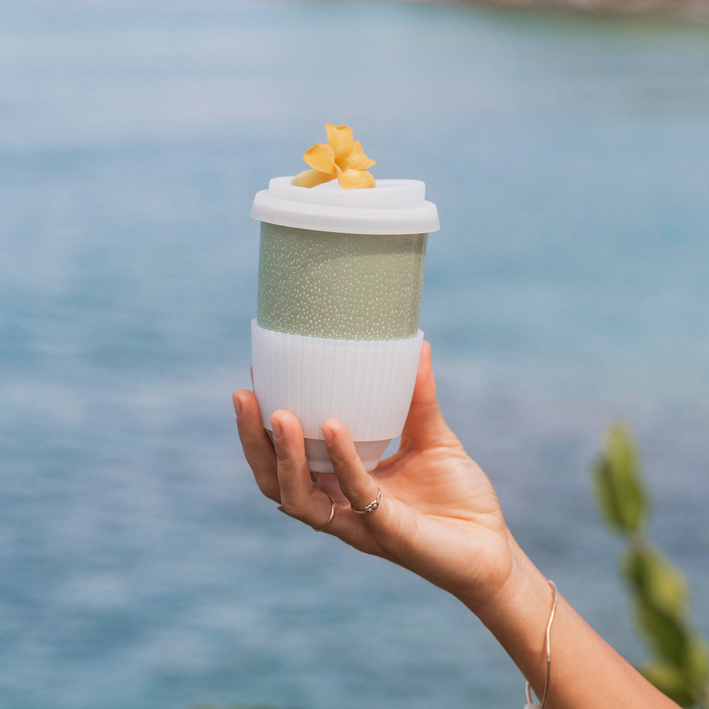 Nova Ceramics Travel Mugs - Sage Green Ceramic Travel Mug – 12oz Reusable Cup - Matcha