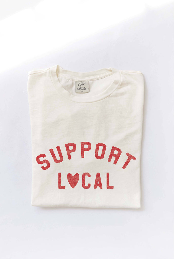 OAT COLLECTIVE - SUPPORT LOCAL Mineral Washed Graphic Top