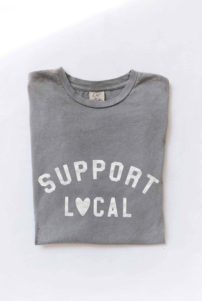 OAT COLLECTIVE - SUPPORT LOCAL Mineral Washed Graphic Top
