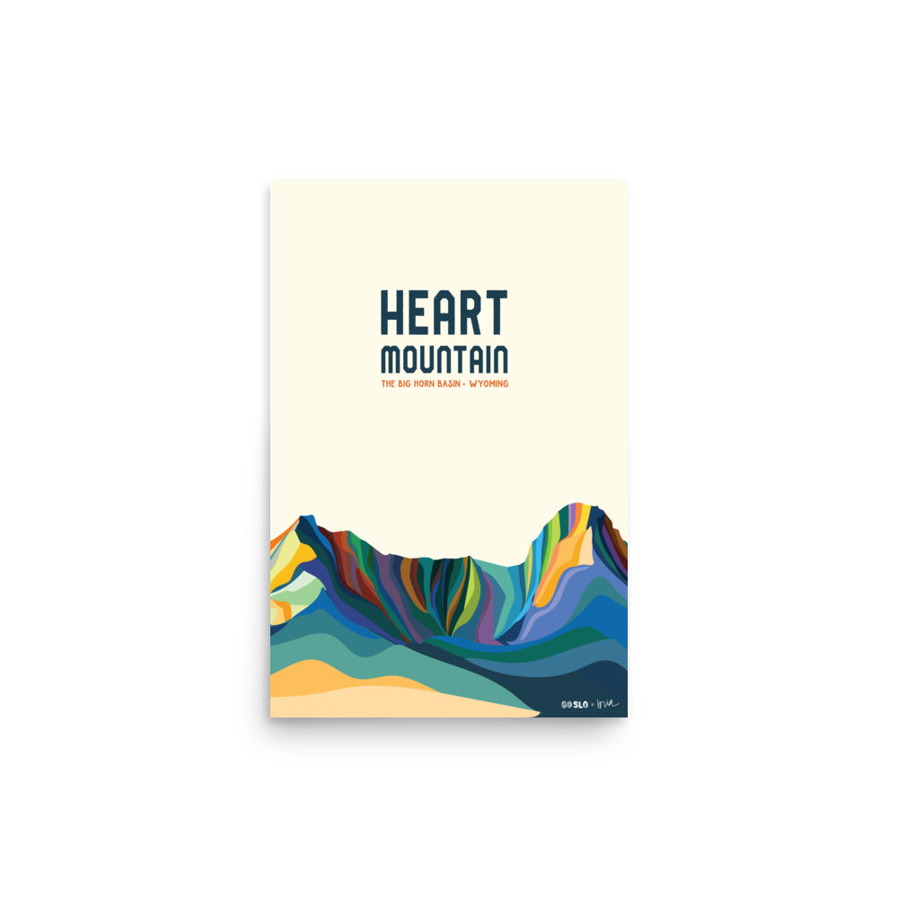 Heart Mountain Typography Print