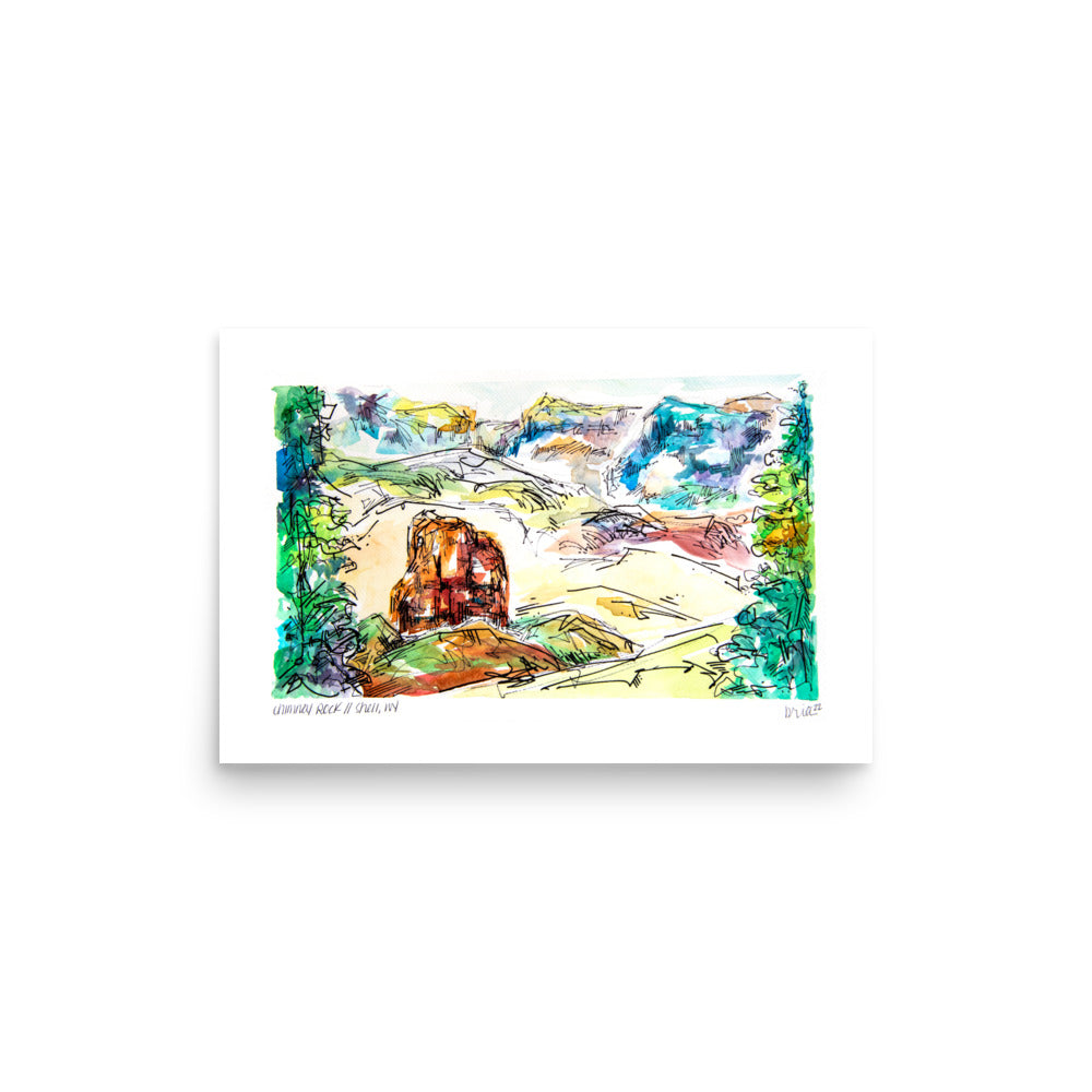 Chimney Rock • Shell, WY // Watercolor