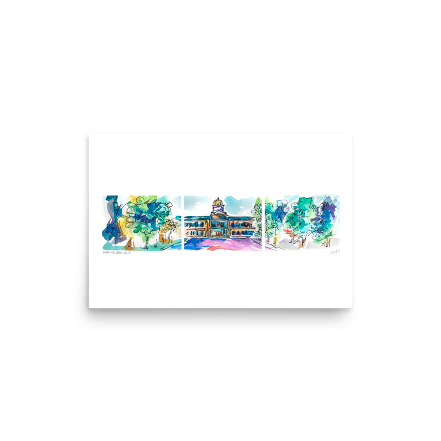 WY State Capitol // Watercolor