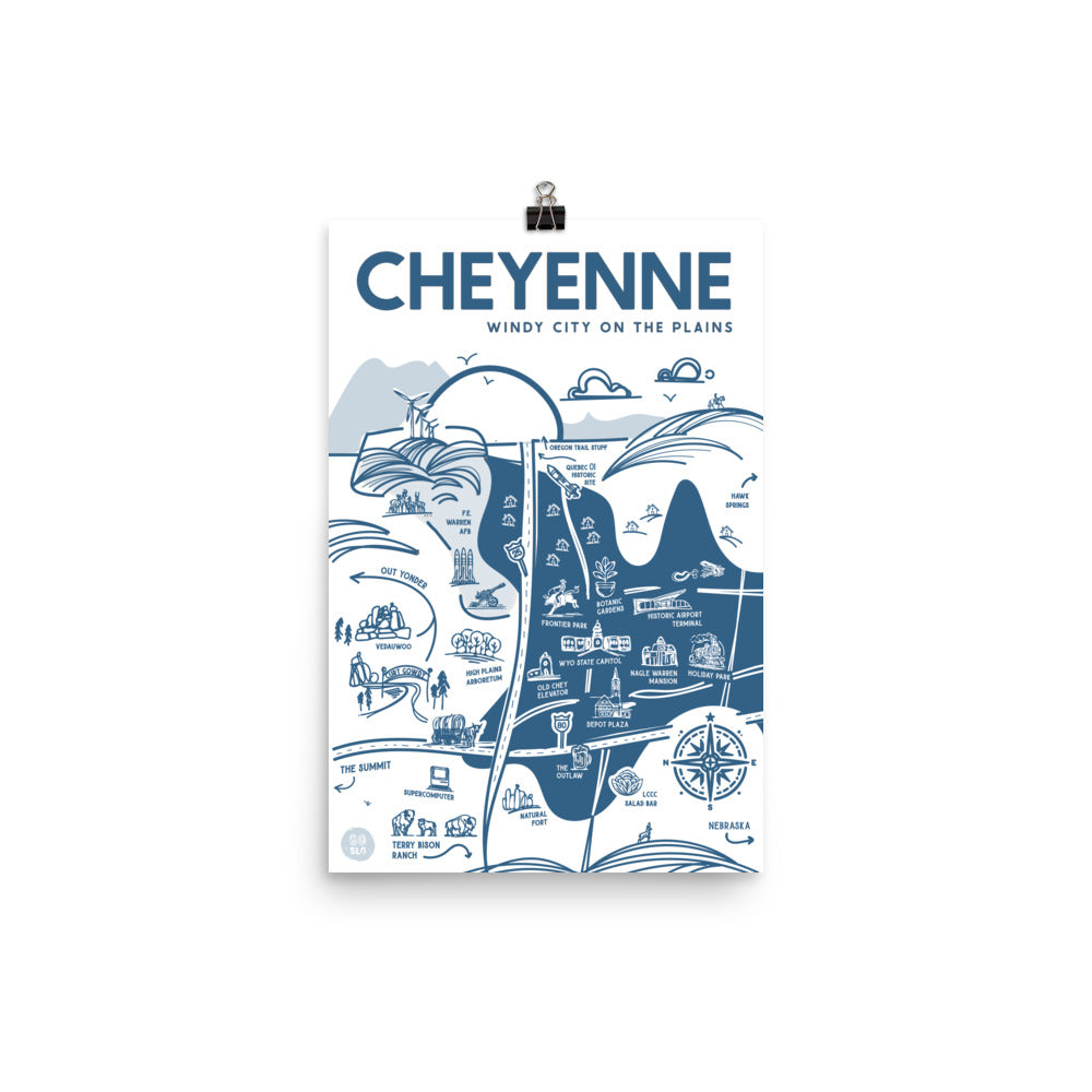 Cheyenne Map Poster Print