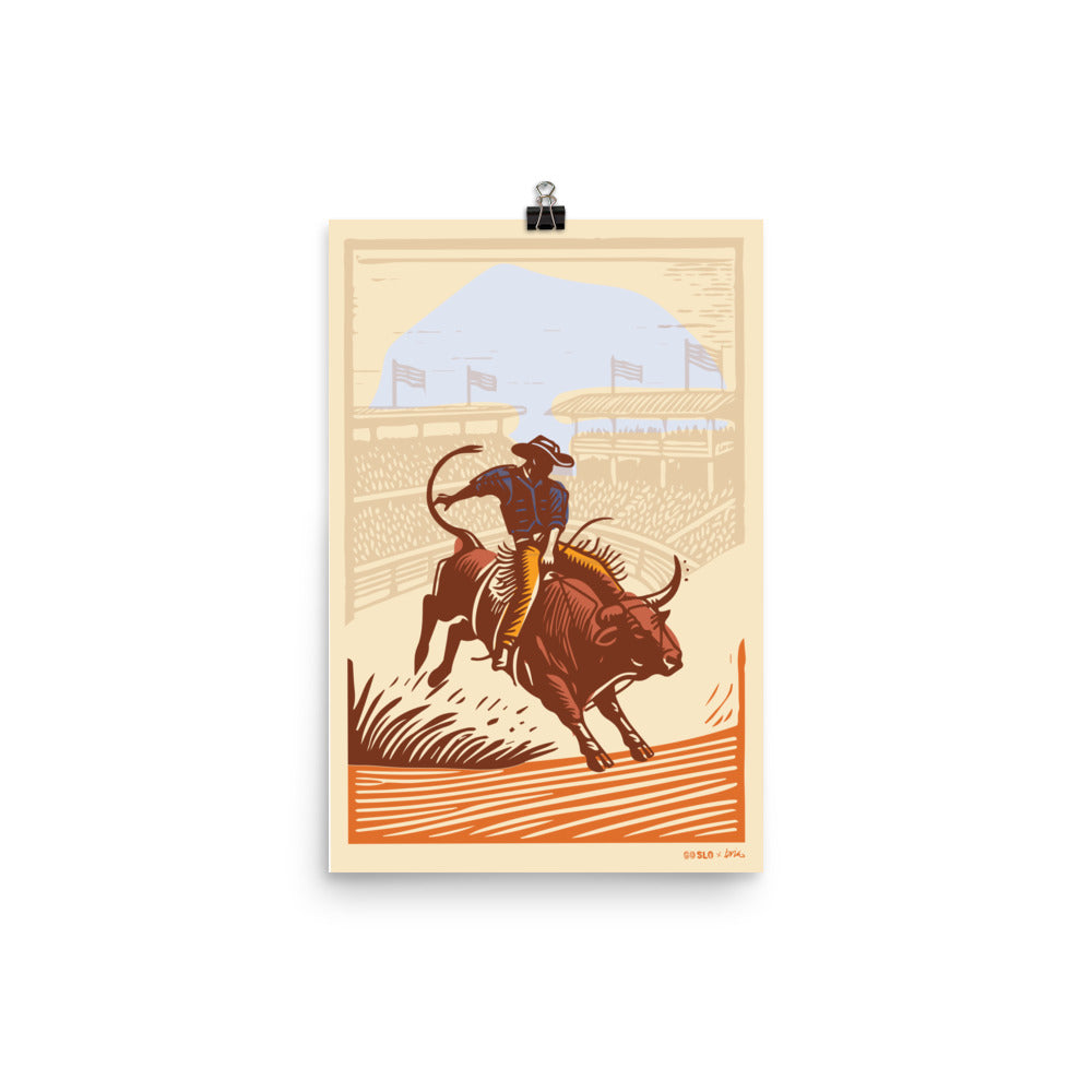 Bull Riding Rodeo Print