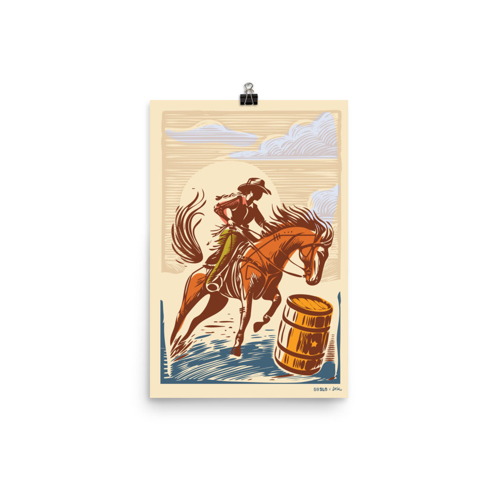 Barrel Racing Rodeo Print