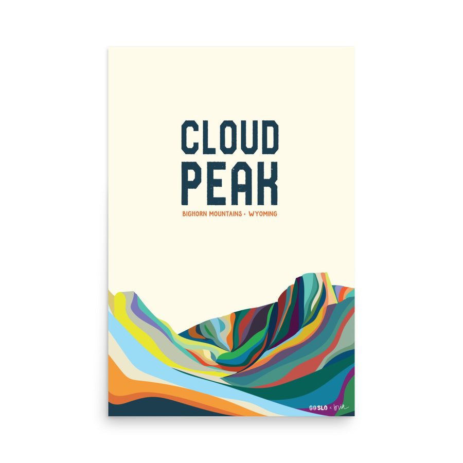 Cloud Peak Typography Print