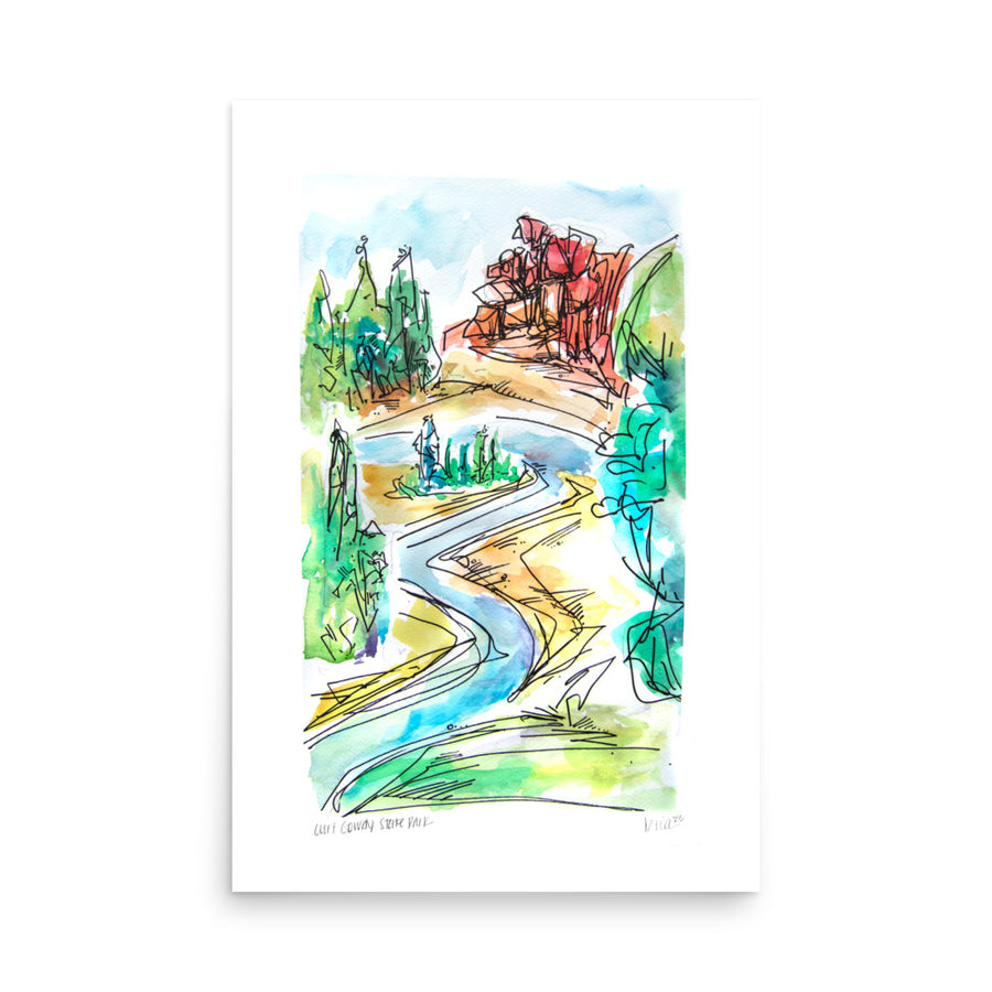 Curt Gowdy State Park Reservoir // Watercolor