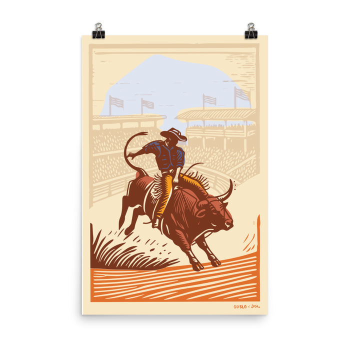 Bull Riding Rodeo Print