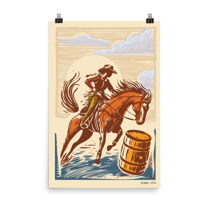 Barrel Racing Rodeo Print