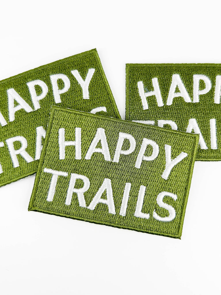 Field Trip Threads - Happy Trails Embroidered Iron-On Patch Green and White