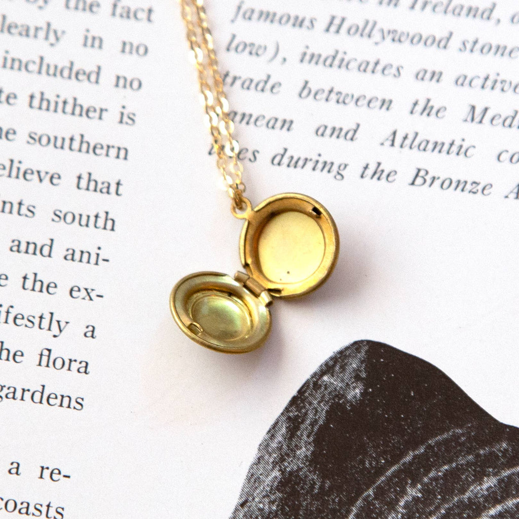 Kindred Objects - Vintage Mini Round Locket Necklace (Simple)