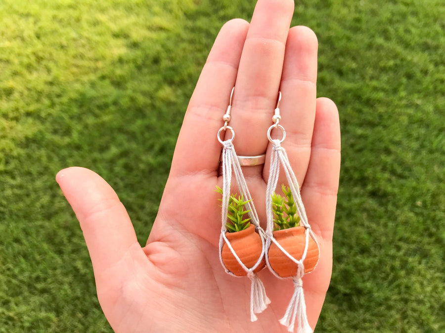 Plant hanger earrings | sterling silver