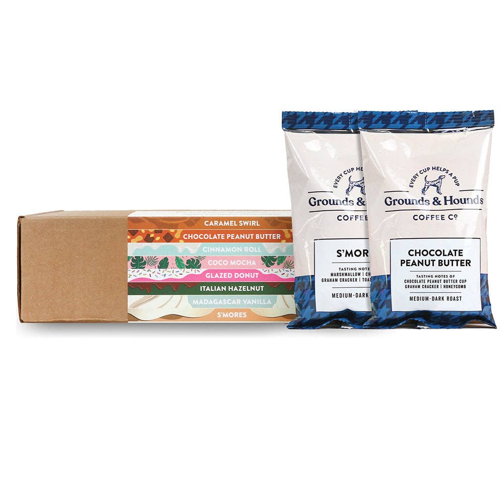 Grounds & Hounds Coffee Co. - Eight Flavored Blend Coffee Sample Kit