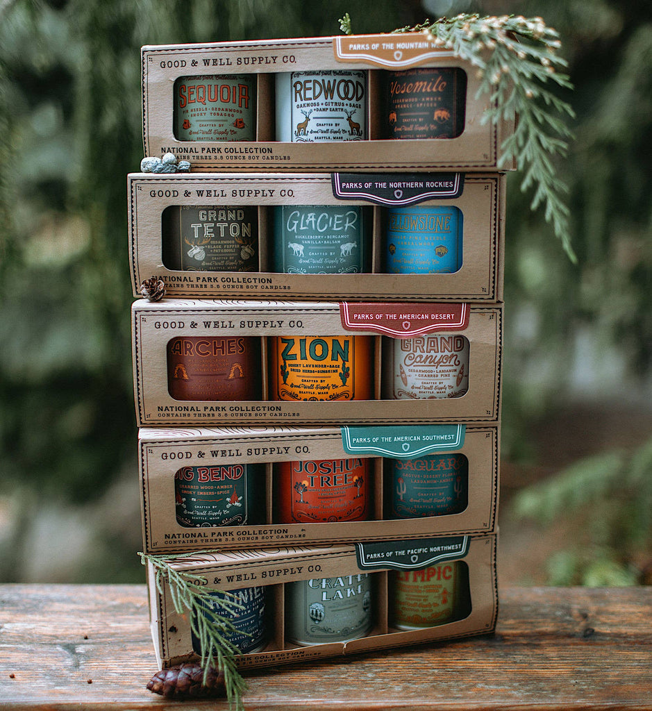 Good & Well Supply Co. - National Parks of the Northern Rockies Mini Candle Gift Set