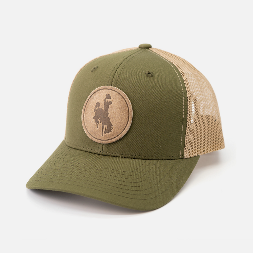 Range Leather Co. - Steamboat Hat - University of Wyoming Leather Patch Hat