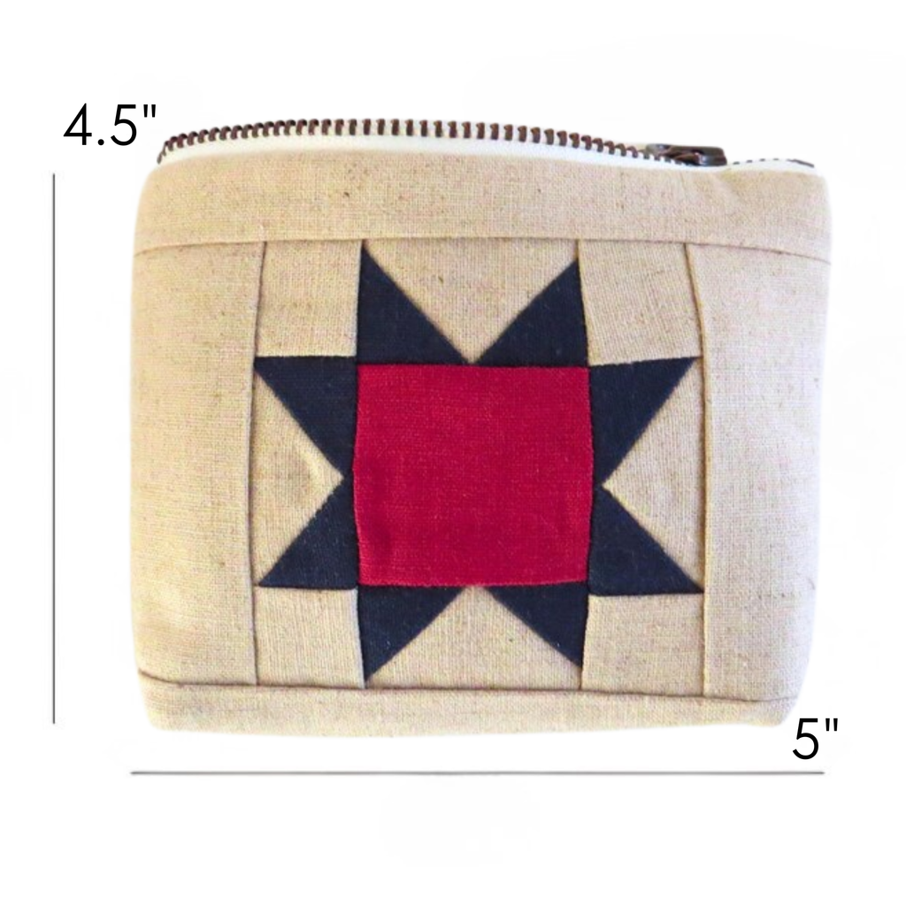 PaperFromHeaven - Vintage Liberty Quilted Linen Pouch – Sawtooth Star Design