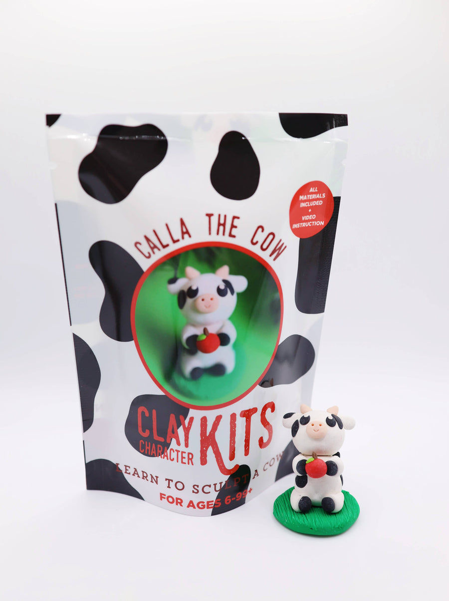 The Make Station | DIY Clay Kits - Cow DIY Polymer Clay Kit | Arts & Craft Kit