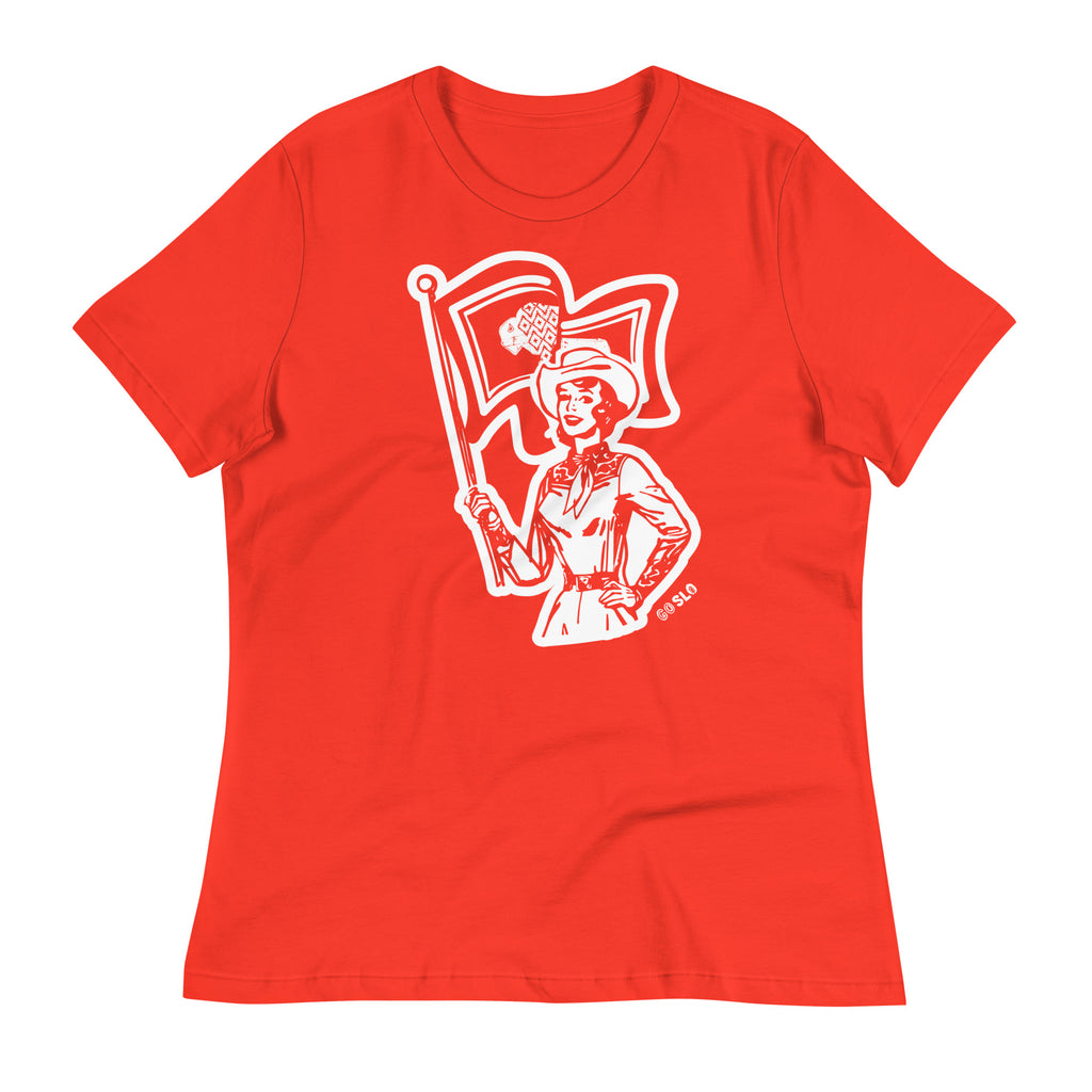Gals Wyo Flag Cowgirl Fit Tee