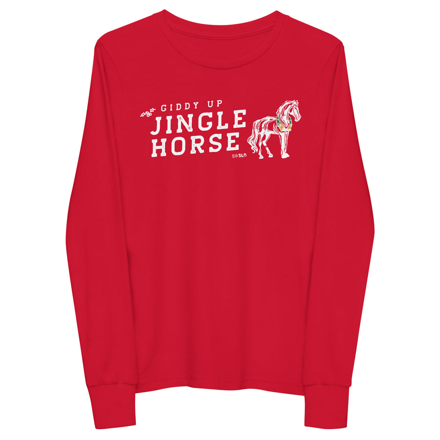 KIDS' CHRISTMAS JINGLE HORSE LONG SLEEVE TEE