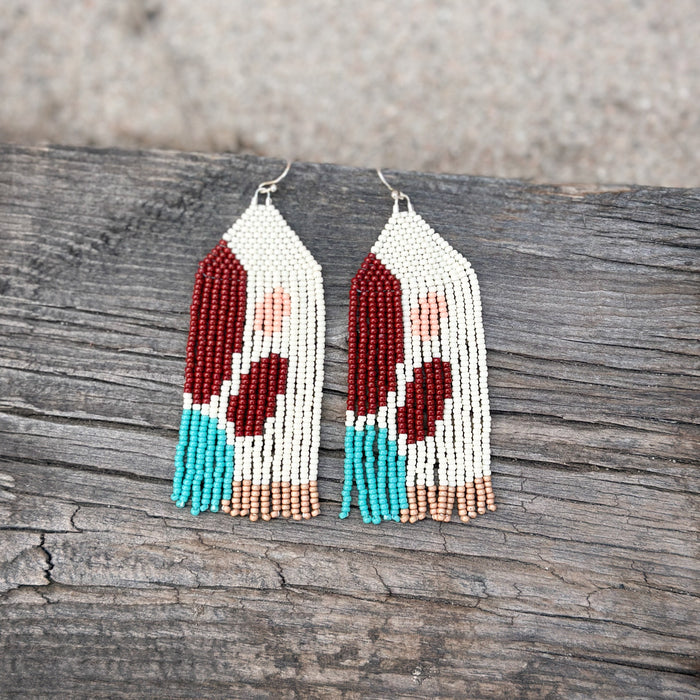 Contemporary Indian Paintbrush Earrings
