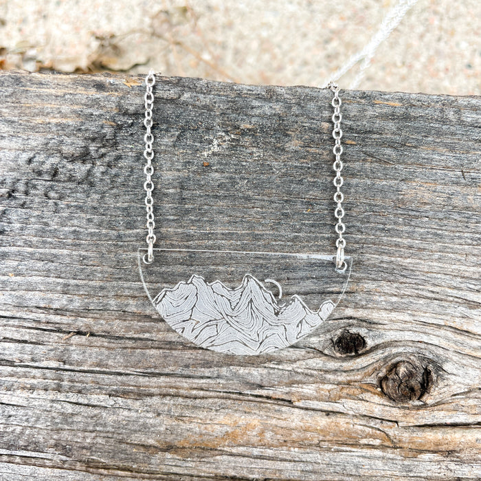 Grand Teton Clear Carved Necklace