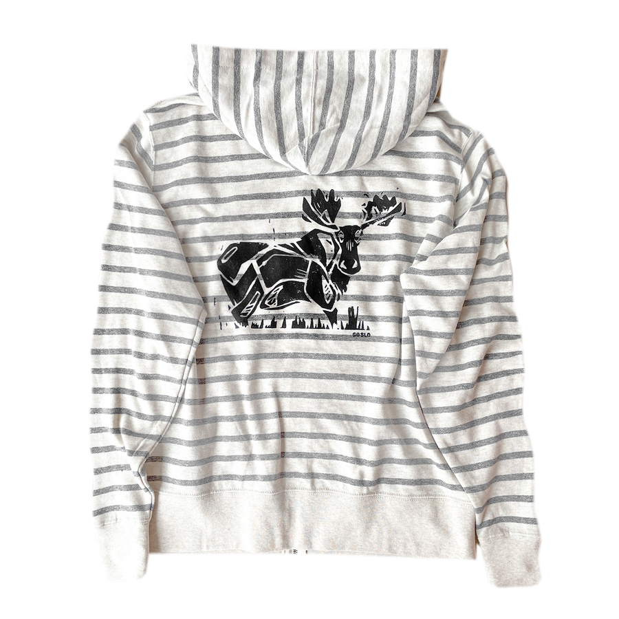 UNISEX CARVED MOOSE ZIP HOODIE