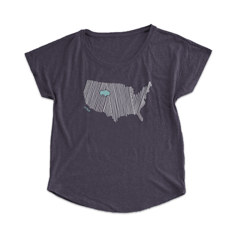 Gals United States of Wyo Flow Tee